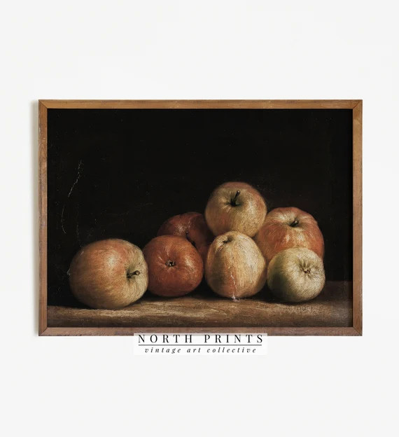 Rustic Apple Farmhouse Kitchen Print  Vintage Oil Painting  - Etsy | Etsy (US)