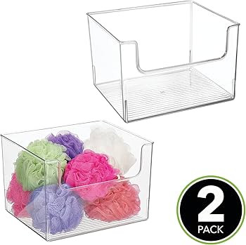 mDesign Modern Plastic Open Front Dip Storage Organizer Bin Basket for Bathroom Organization - Va... | Amazon (US)