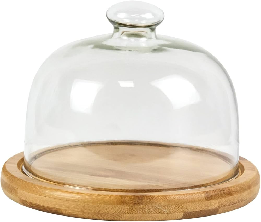 KVMORZE Glass Dessert Dome with Base, Mini Decorative Cake Tray with Glass Dome Cover, 5.9" Cake ... | Amazon (US)
