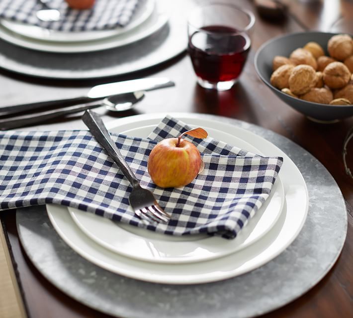 Gingham Cotton Napkin, Set of 4 - Navy | Pottery Barn (US)