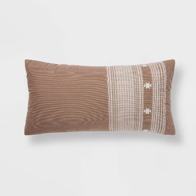 12"x24" Oversize Global Cotton Woven Lumbar Throw Pillow Brown/Cream - Threshold™ | Target