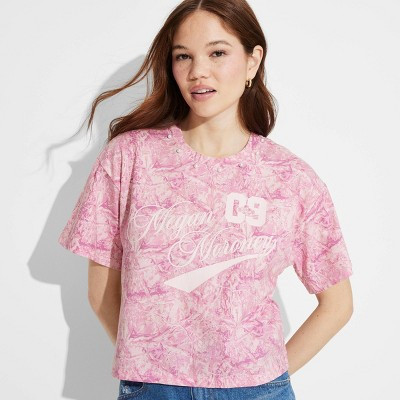 Women's Megan Moroney 09 Short Sleeve Graphic T-Shirt - Pink Camo XS | Target
