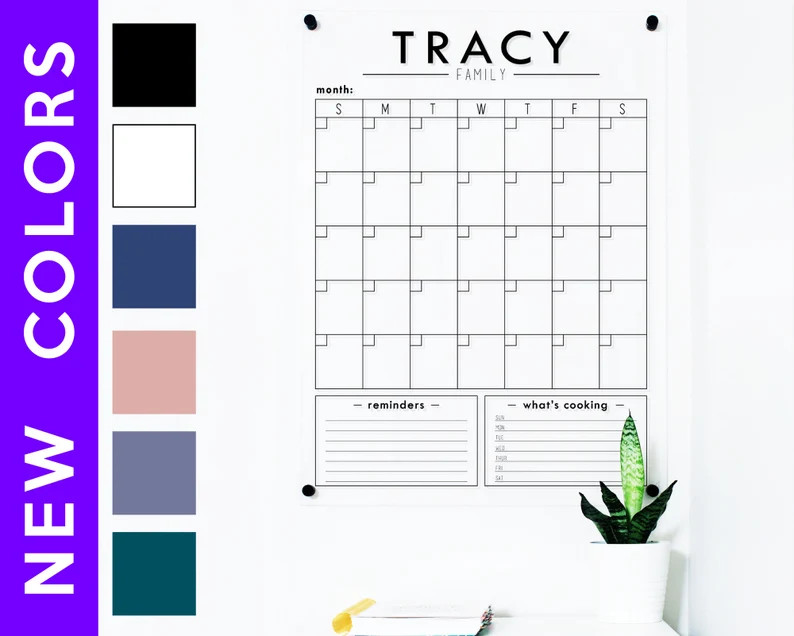 Acrylic Calendar Personalized with Last Name and Box Titles | Etsy | Etsy (US)