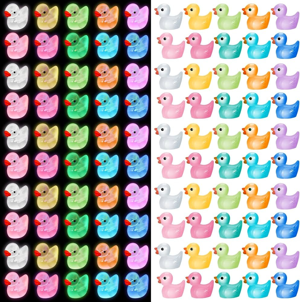 200 Pack Mini Ducks, Mini Luminous Resin Ducks 10 Colors Tiny Ducks Bulk Glow in The Dark Miniatu... | Amazon (CA)