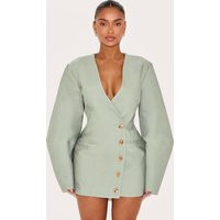 Shape Olive Tailored Cocoon Sleeve A Line Blazer Dress | PrettyLittleThing US