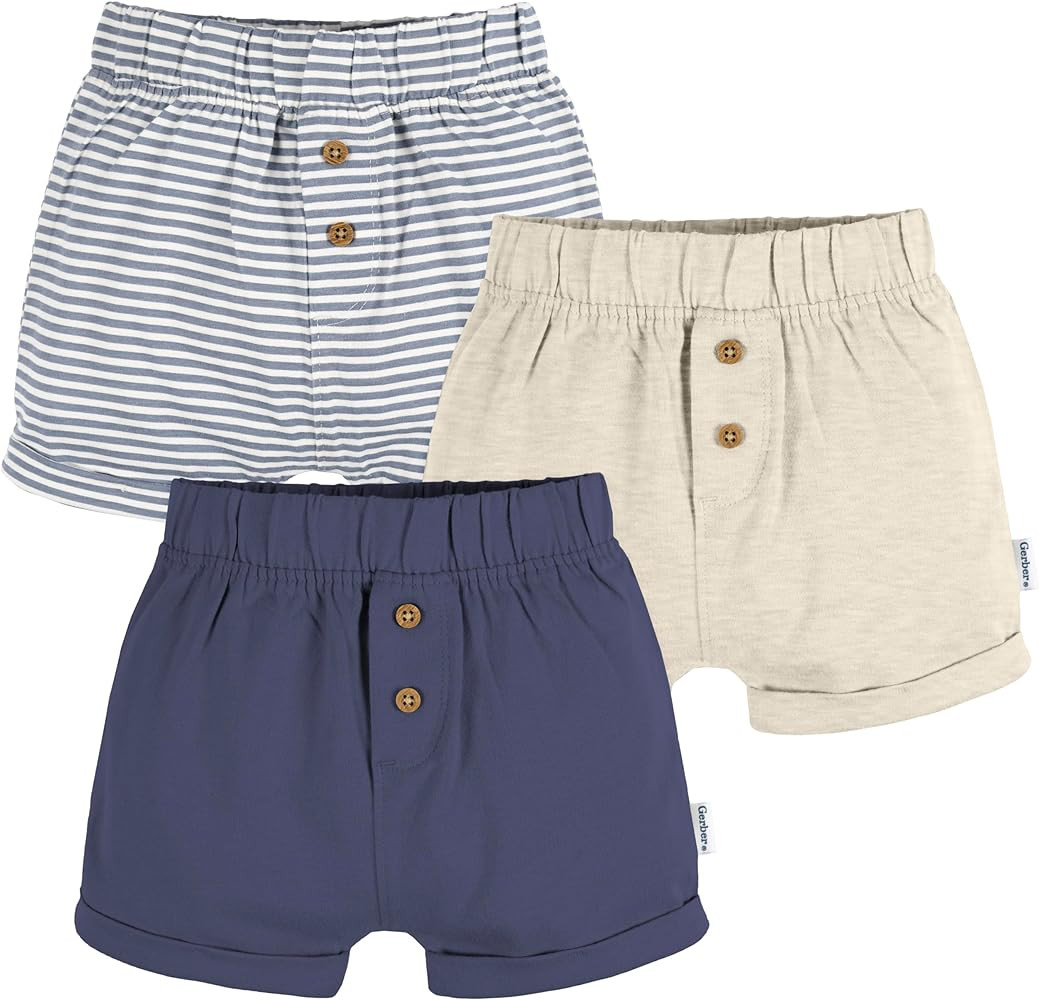 Gerber Unisex-Baby 3-Pack Knit Shorts | Amazon (US)