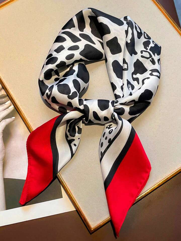 A Lady Leopard Print Spring And Summer Pocket Square Scarf And Scarf Thin Small Scarf Sunscreen D... | SHEIN