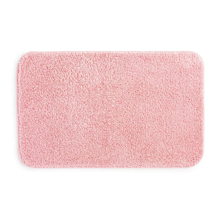 Mainstays Basic Pink Polyester Skid Resistant 20" x 32" Bath Rug | Walmart (US)