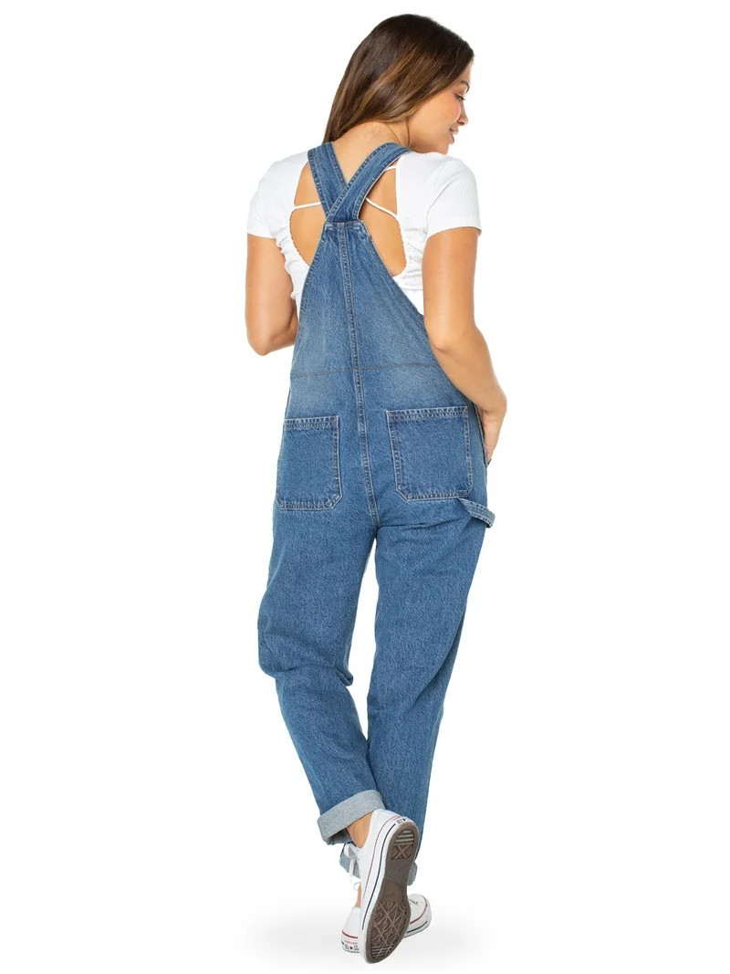 Celebrity Pink Women's Boyfriend Cuffed Denim Overall, Sizes XS-XXXL | Walmart (US)