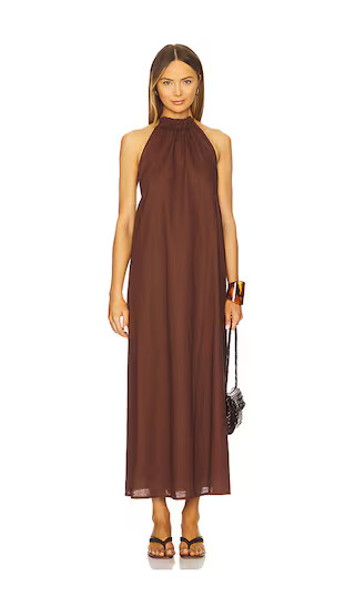 Alysse Halter Dress in Chocolate | Revolve Clothing (Global)