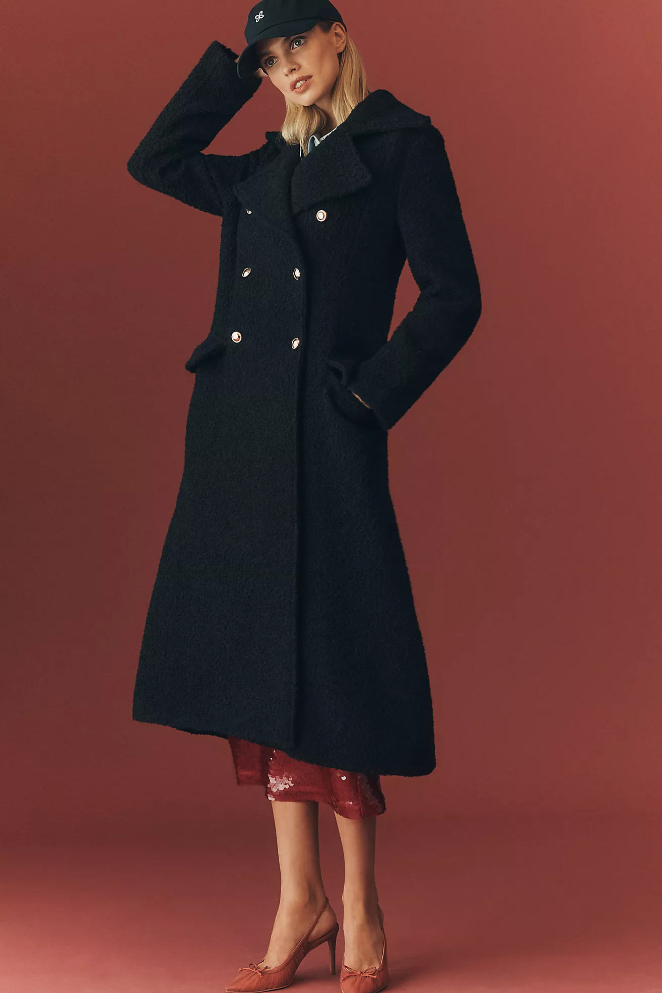Maeve Sculpted Wool Blend Double-Breasted Coat | Anthropologie (US)