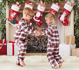 Stewart Plaid Flannel Kid Pajama Set | Pottery Barn Kids