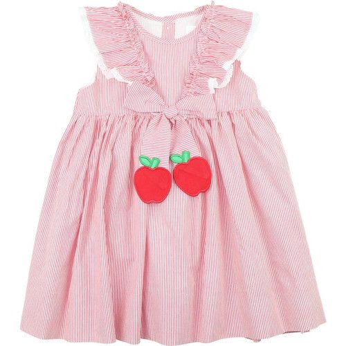 Red Striped Apple Bow Dress | Cecil and Lou