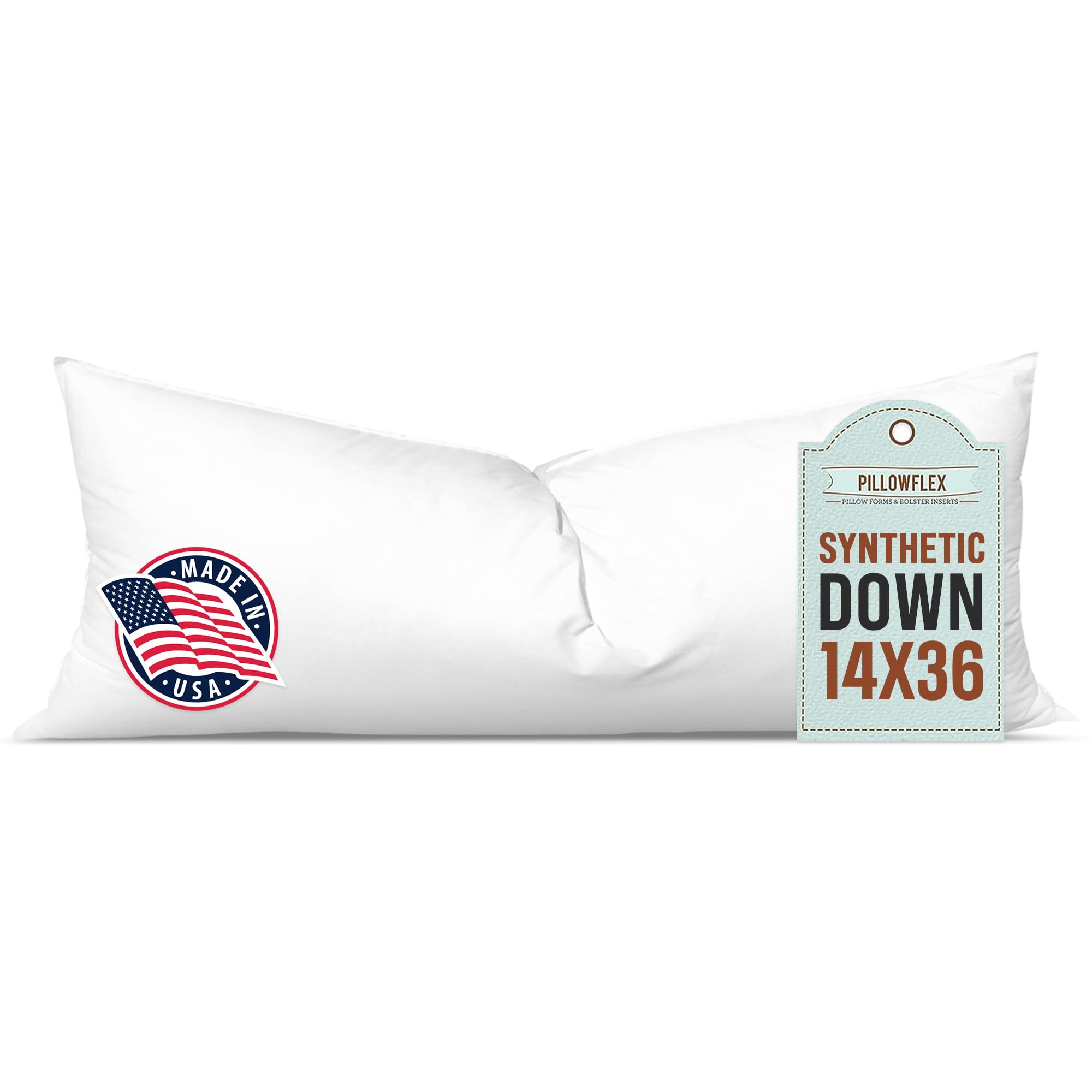 Pillowflex Synthetic Down Pillow Insert - 14x36 Down Alternative Pillow, Ultra Soft, Large Rectan... | Amazon (US)