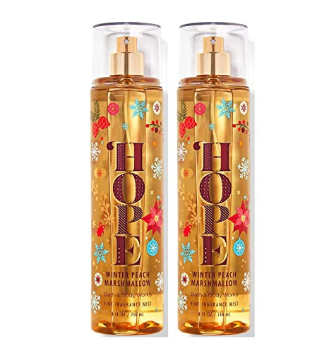 Bath & Body Works Winter Peach Marshmallow Fine Fragrance Body Mist - Value Pack Lot of 2 (Winter Peach Marshmallow) | Amazon (US)