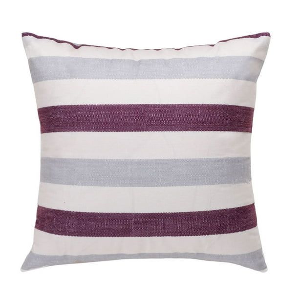 PiccoCasa Farmhouse Striped Throw Pillow Cover Decorative Polyester Cushion Case Purple 18" x 18" | Walmart (US)