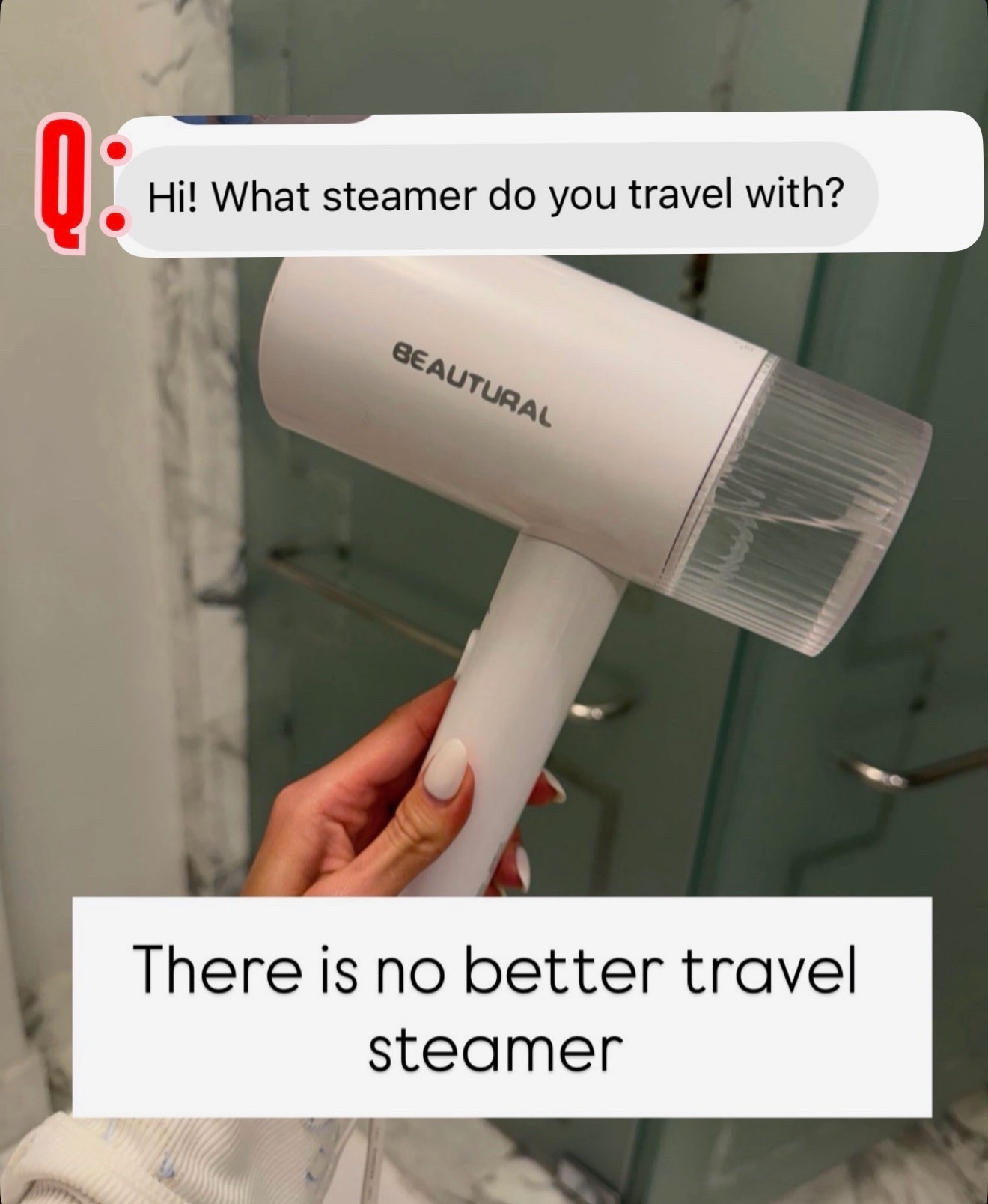 I have tried SO many travel steamers and this is the only one I keep repurchasing and packing. It heats up fast, actually gets wrinkles out, and does not take up half your suitcase. If you travel often or just hate ironing, you need this one.

Travel steamer, packing essentials, Amazon travel finds, wrinkle free clothes, travel must haves, carry on essentials, vacation packing, travel hacks, home essentials, amazon favorites, easy travel tips, annabrstyle

#LTKBeauty #LTKTravel #LTKgrwm