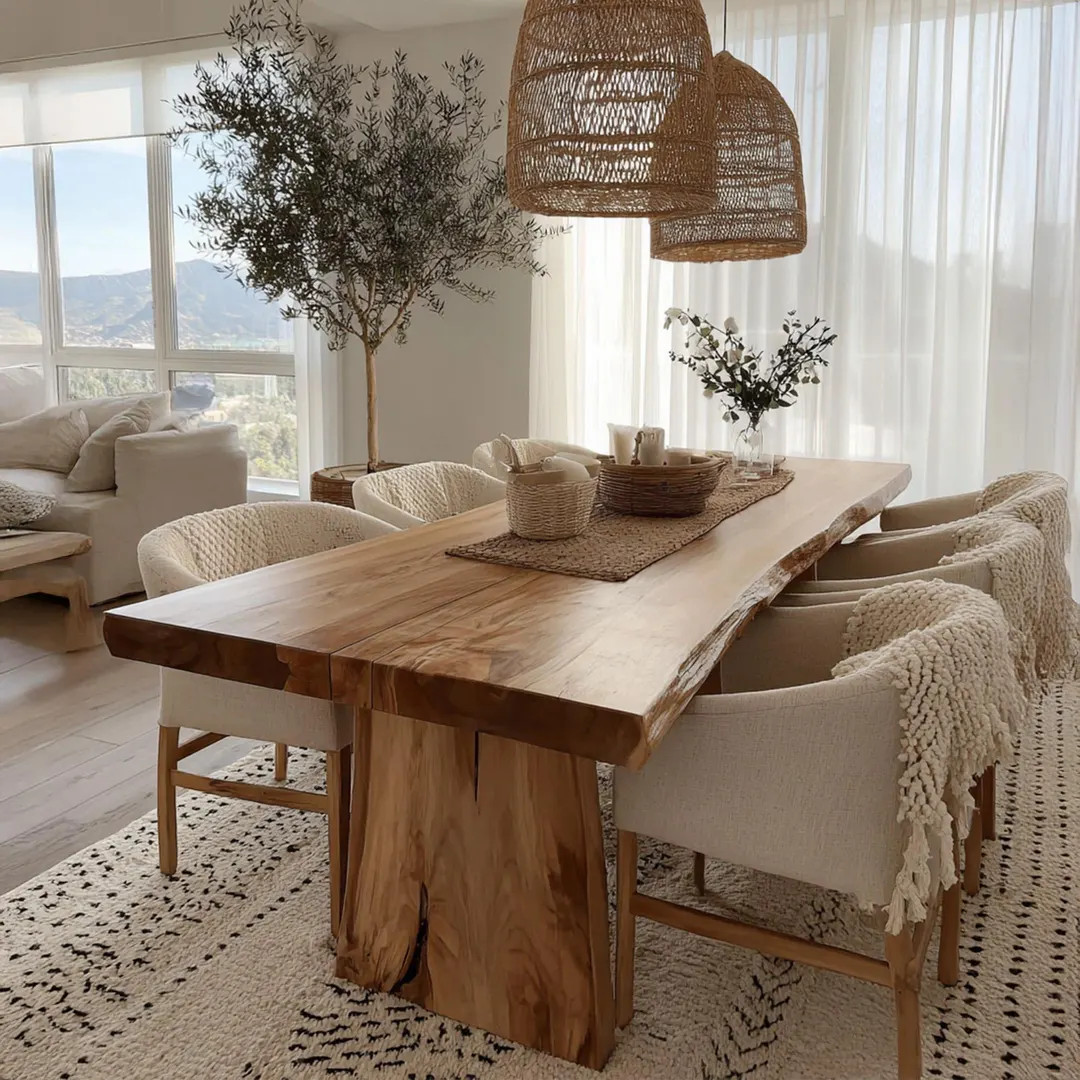 Modern Wooden Table, Handmade Table, Dining Table, Live Edge Table, Oak Table, Wooden Table, Waln... | Etsy (US)