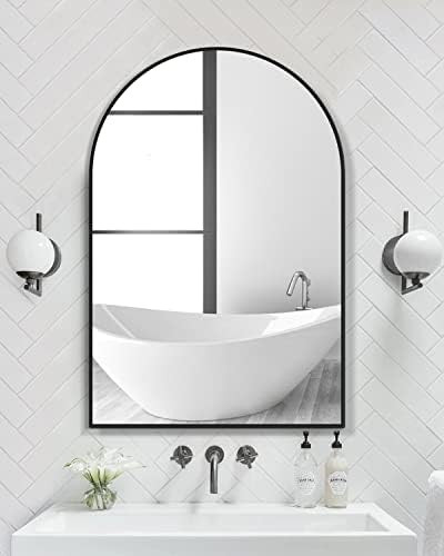 TinyTimes 26"x38" Arched Wall Mirror, Vanity Mirror, with Metal Frame, for Bathroom, Bedroom, Ent... | Amazon (US)