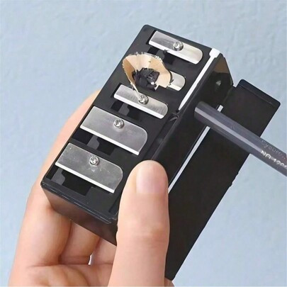 1pc Cosmetic Pencil Sharpener, Dual-Hole Sharpening For Eyebrow, Eyeliner, Lip Liner Pencils, Portable Multi-Function Pencil Sharpener | SHEIN