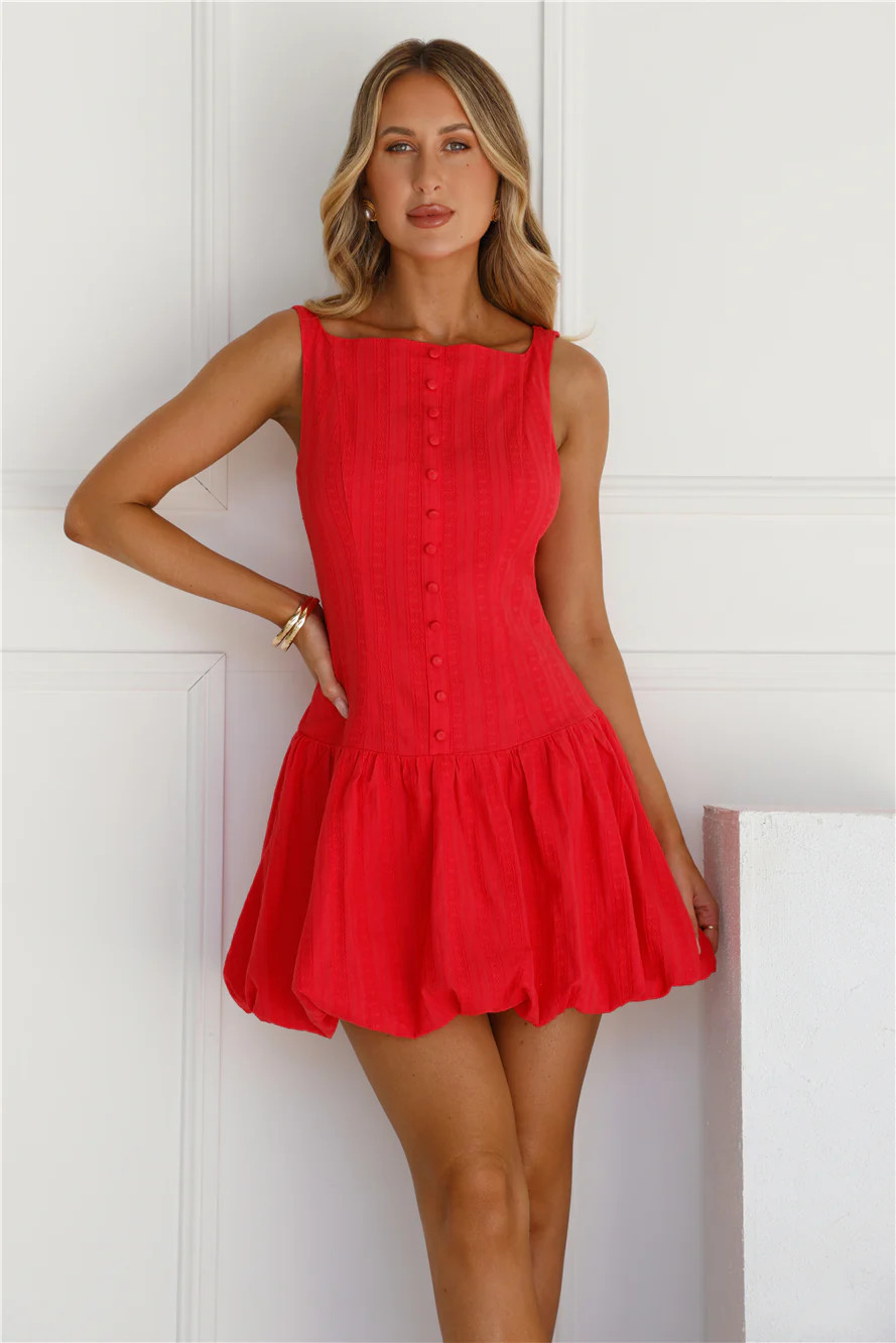 Burst Of Joy Bubble Mini Dress Red | Hello Molly (US)
