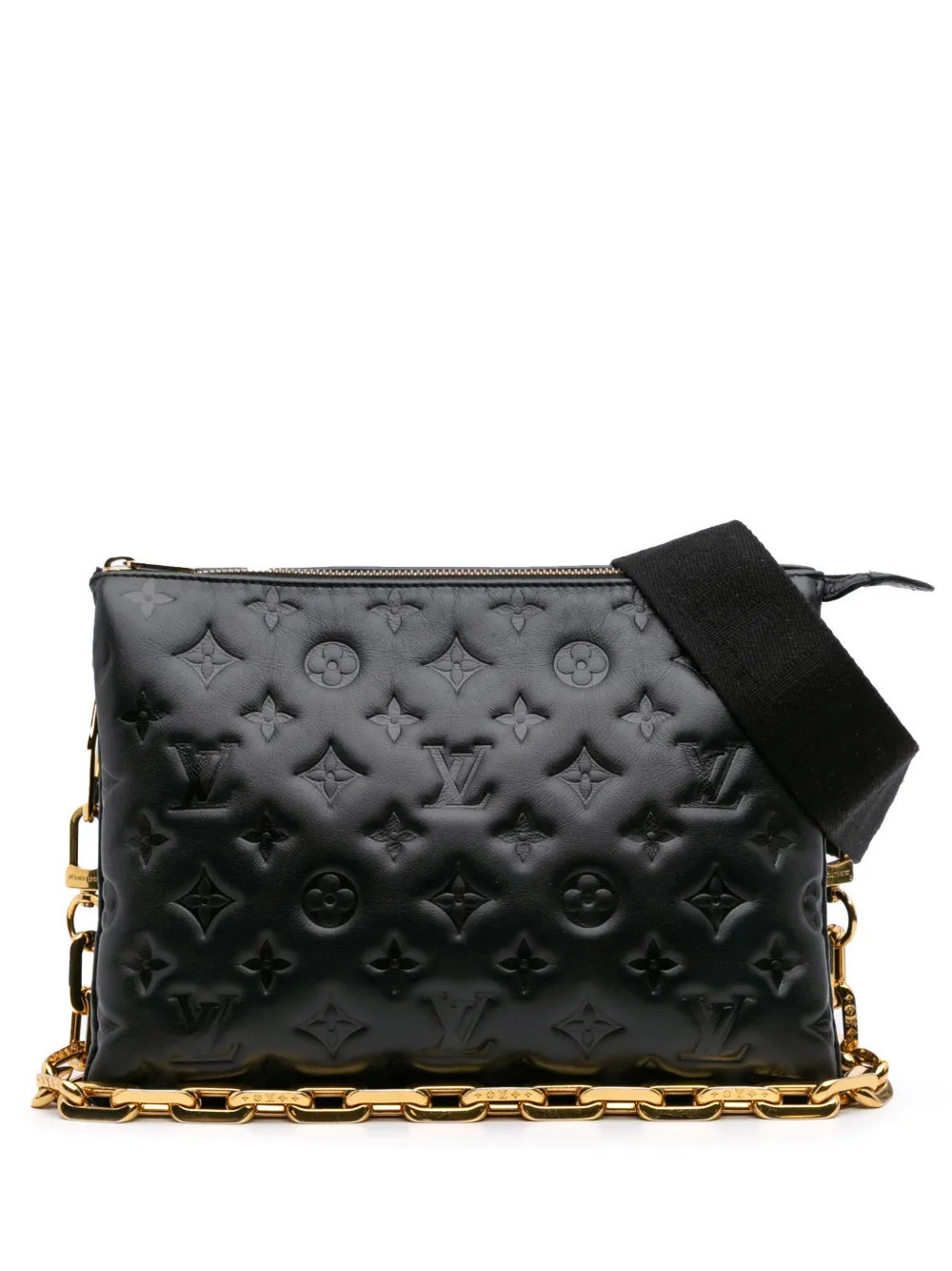 Louis Vuitton Pre-Owned 2021-2025 Monogram Embossed Puffy Lambskin Coussin PM satchel - Black | Farfetch Global