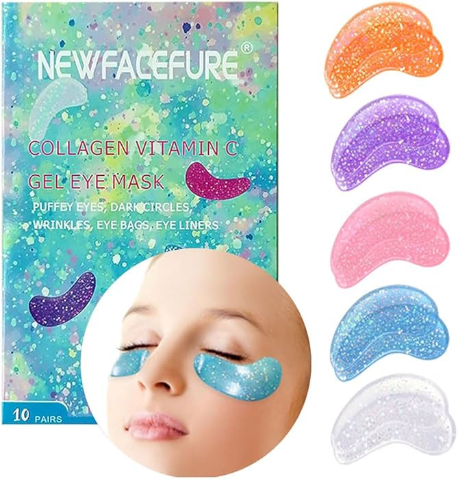 Under Eye Patches for Puffy eyes, 10Pairs eye gel pads for Dark Circles and Puffiness, hydrating ... | Amazon (US)