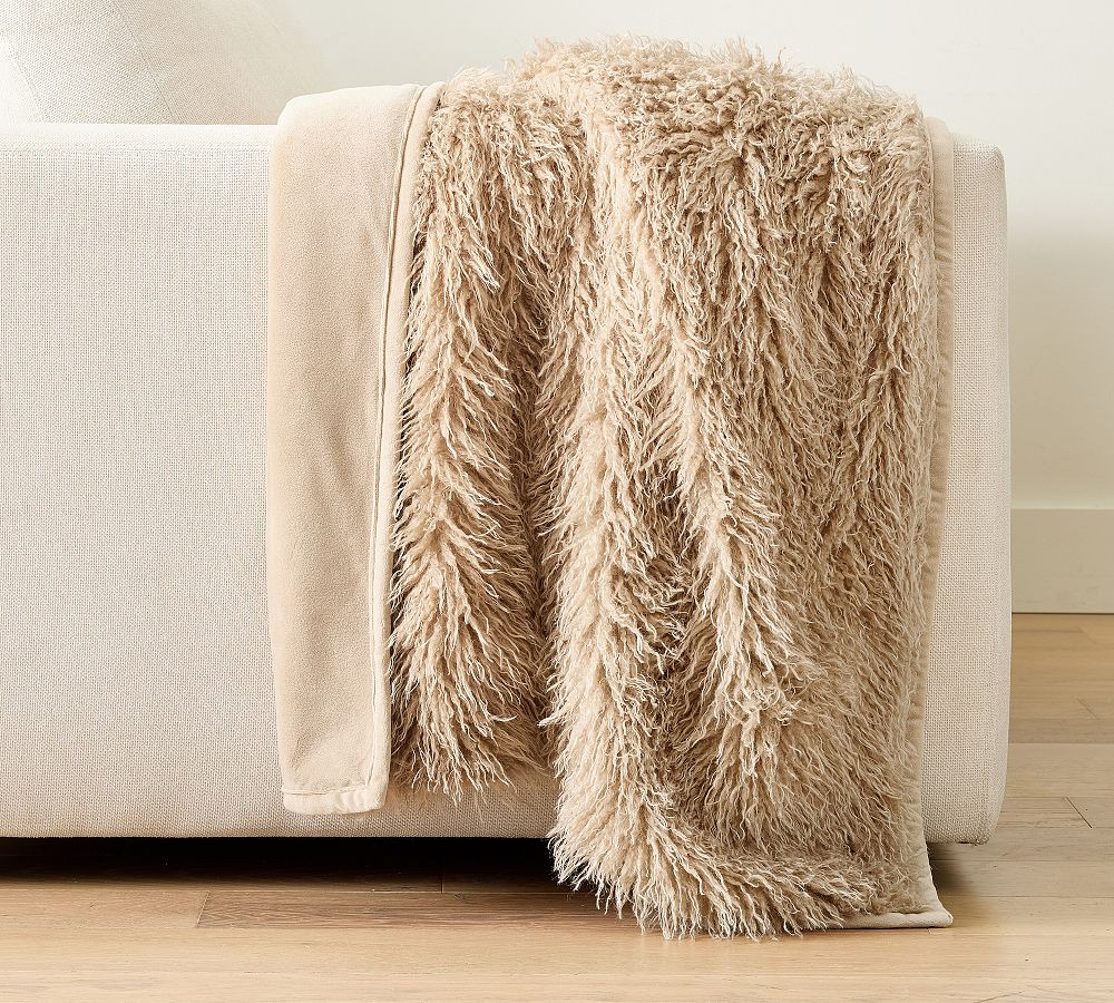 Mongolian Faux Fur Throw | Pottery Barn (US)