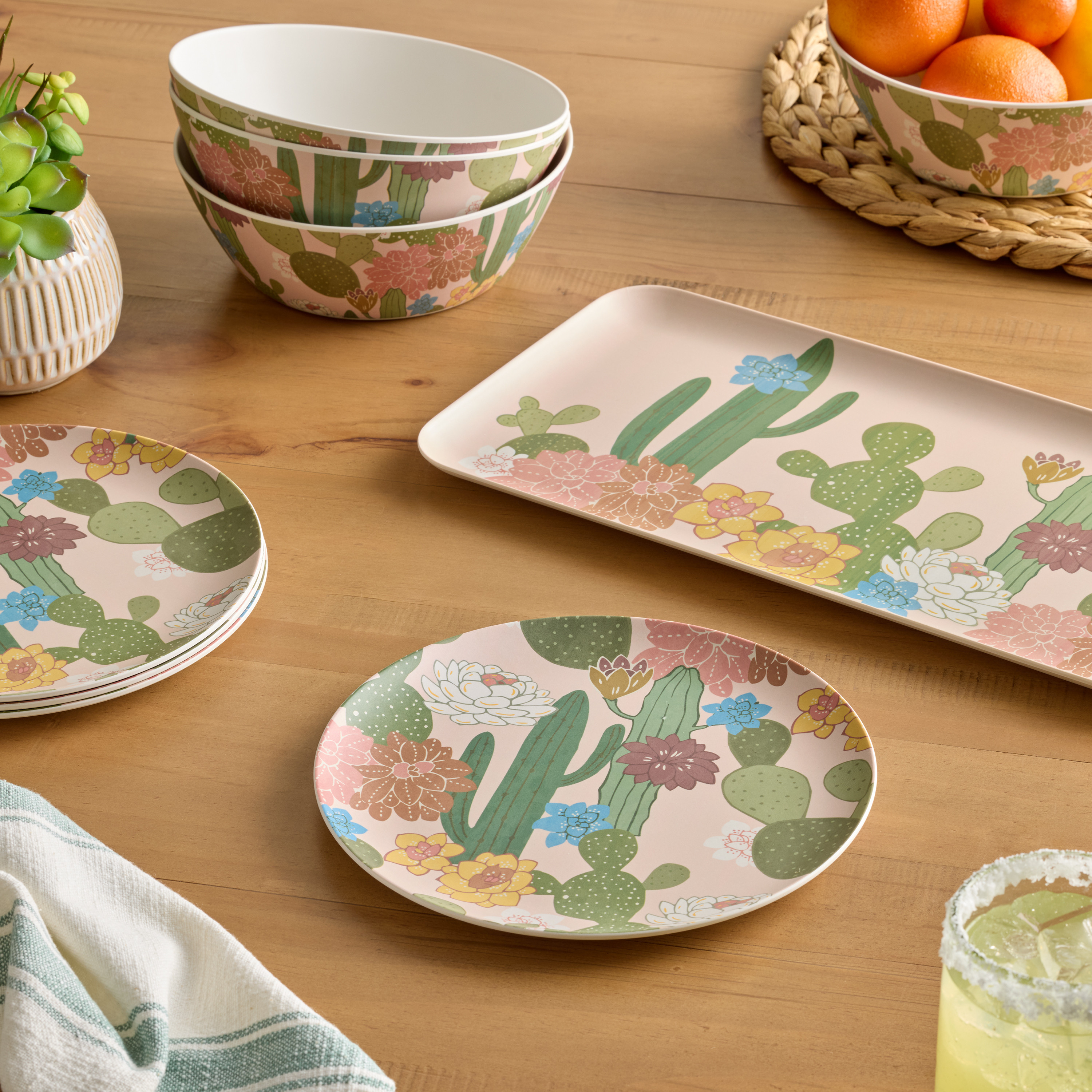 Blush Desert Cacti Melamine Dishware Collection | World Market