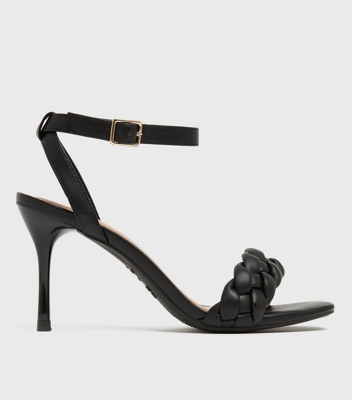 Black Plaited Strap Stiletto Heel Sandals
						
						Add to Saved Items
						Remove from Saved... | New Look (UK)
