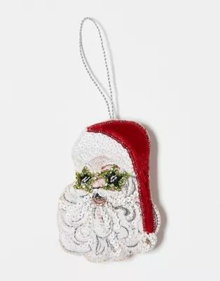 Accessorize santa in sequin glasses embroidered christmas tree decoration | ASOS (Global)