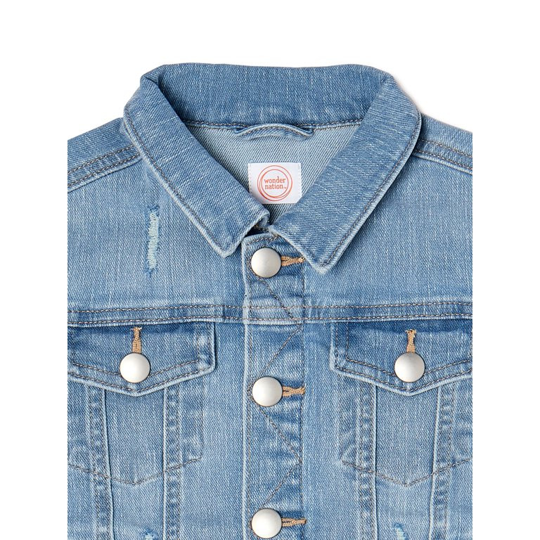 Wonder Nation Baby & Toddler Girls Water-Lite Trucker Jacket, Sizes 12M-5T - Walmart.com | Walmart (US)
