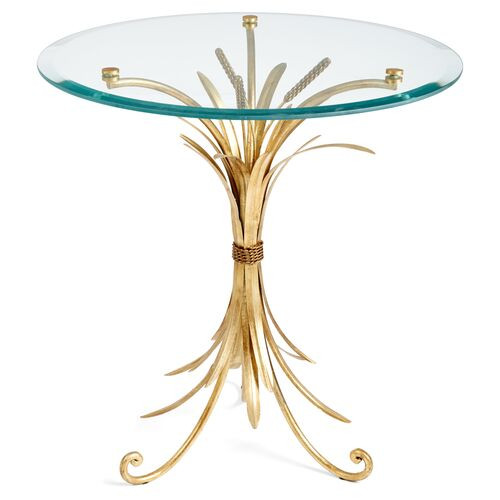 Wheat-Sheaf Side Table, Gold | One Kings Lane