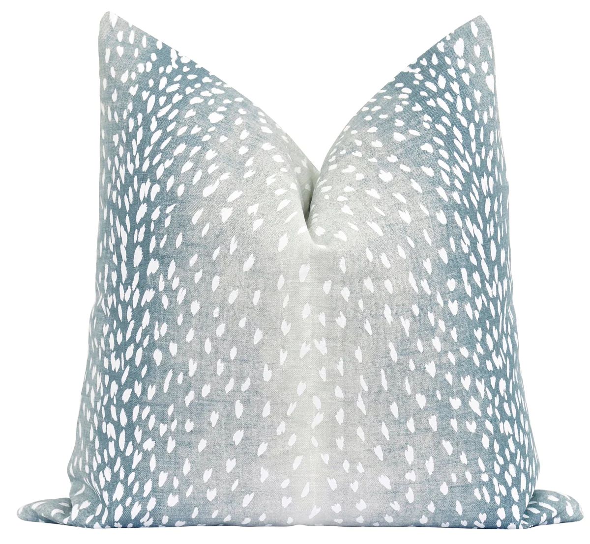 Fawn Aqua Antelope Print Linen Pillow | Land of Pillows