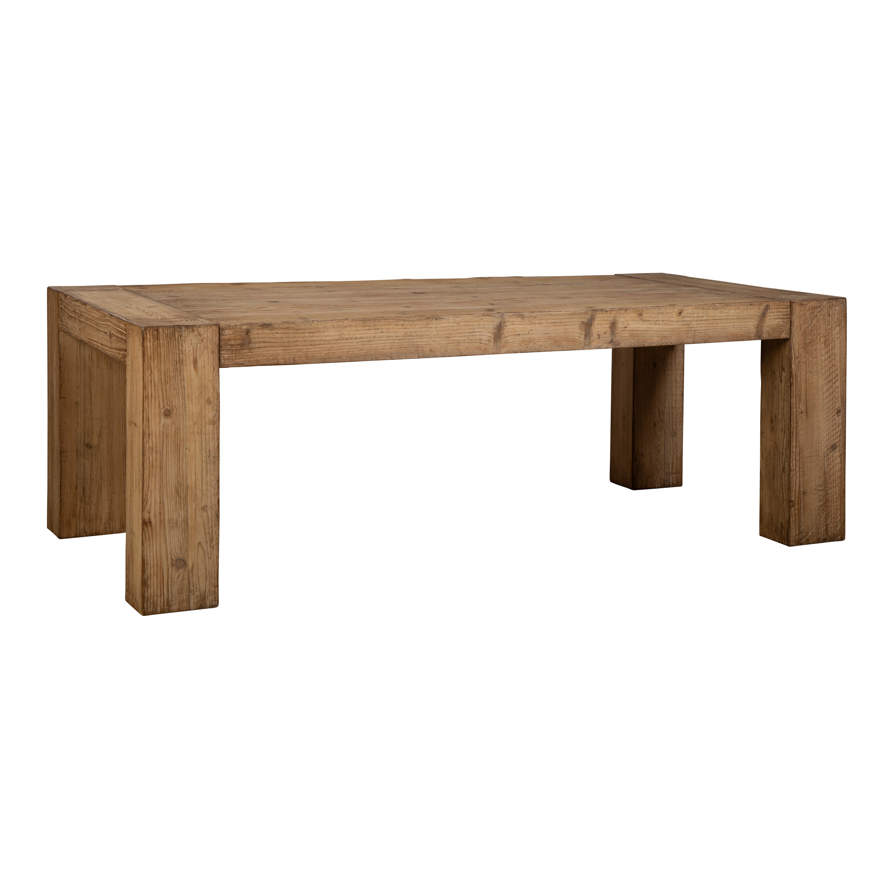 Marlborough Reclaimed Pine Wood Block Leg Dining Table | World Market