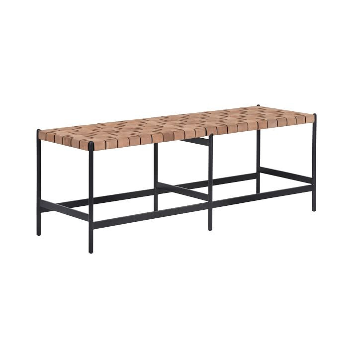 Woven Leather Bench | West Elm (US)
