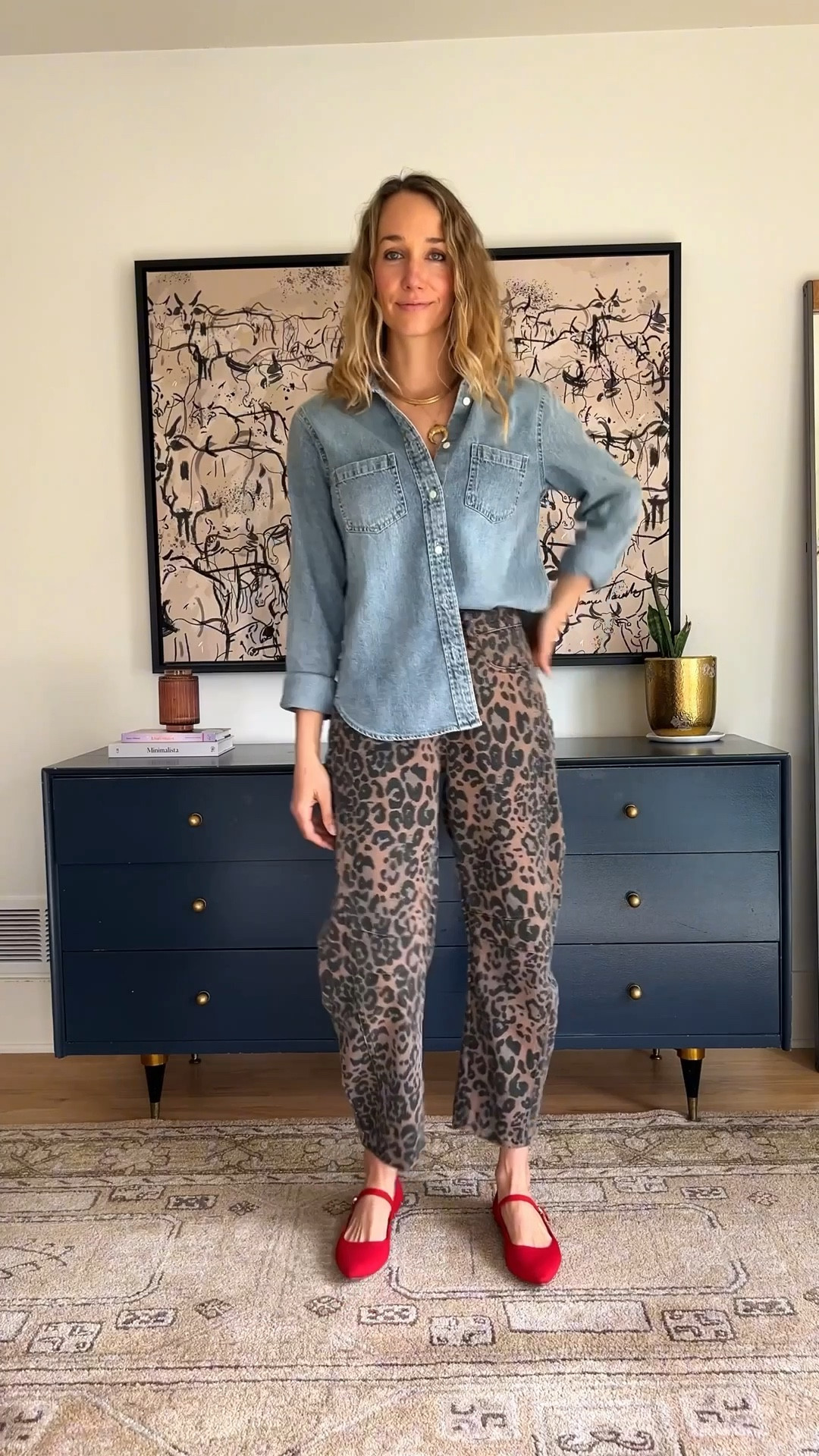 These leopard pants are so comfy & so fun to style! Denim shirt, red ballet flats and you’re ready to go! 

#LTKFindsUnder100 #LTKFindsUnder50 #LTKShoeCrush