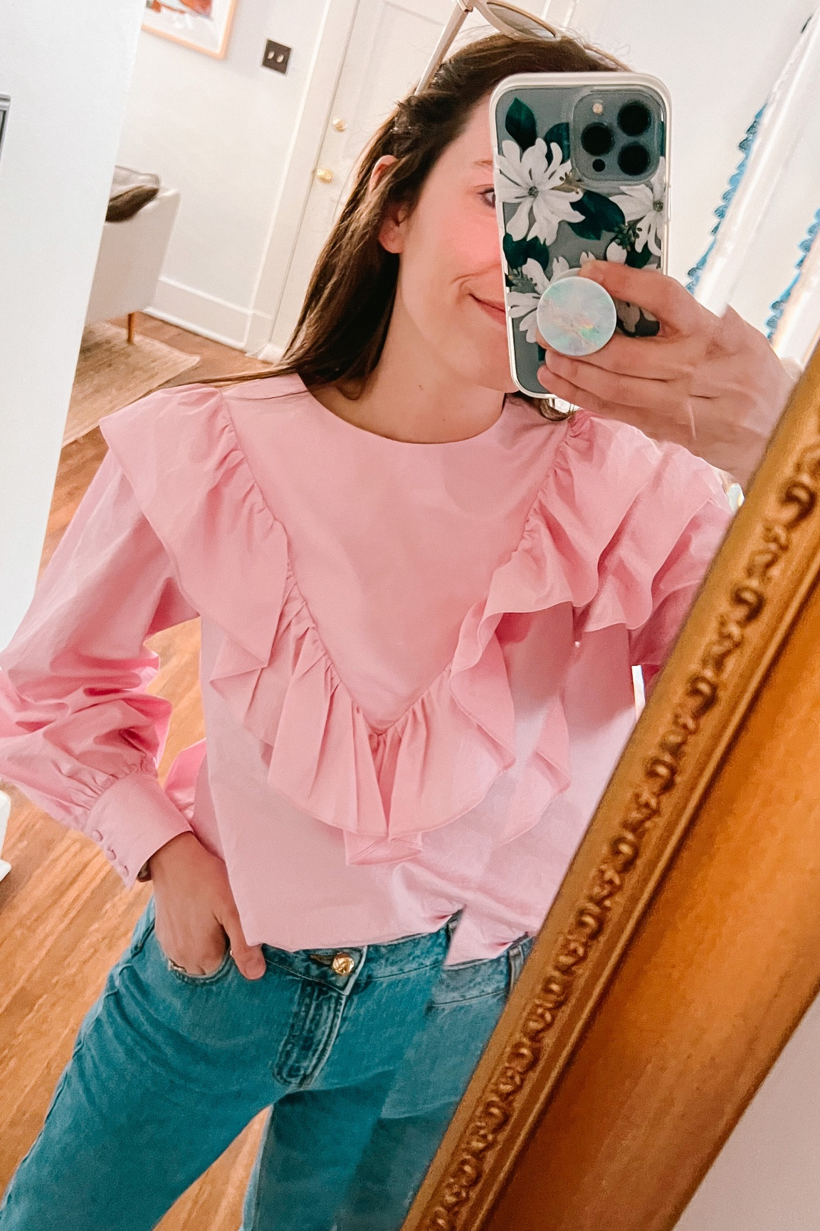 Pink ruffled top: crosby by molly Burch pink blouse 

#LTKFind #LTKSeasonal