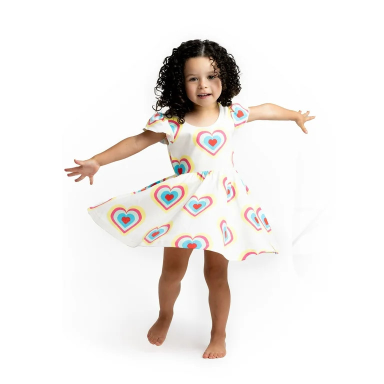 Paris Hilton x Monica + Andy Organic Cotton Baby & Toddler Short Sleeve Let's Dance Dress, Sizes ... | Walmart (US)