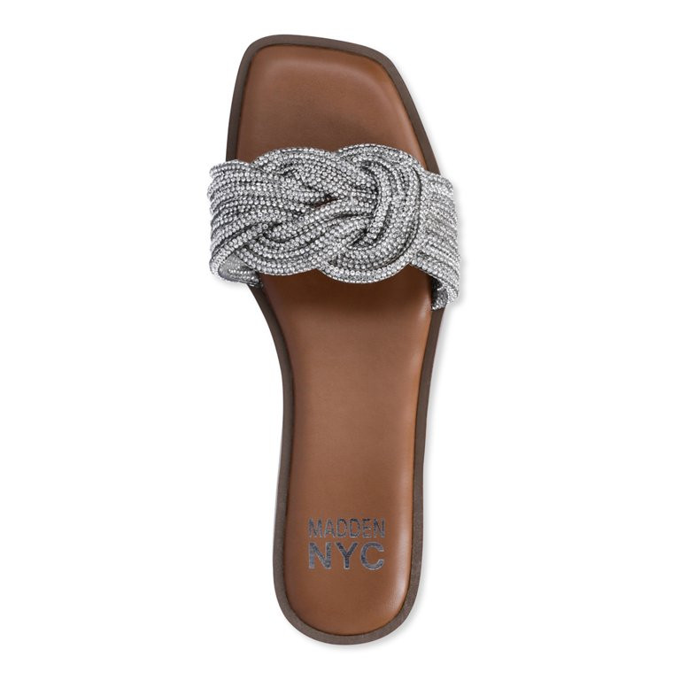 Madden NYC Women's Bling Knot Flat Slide Sandals | Walmart (US)