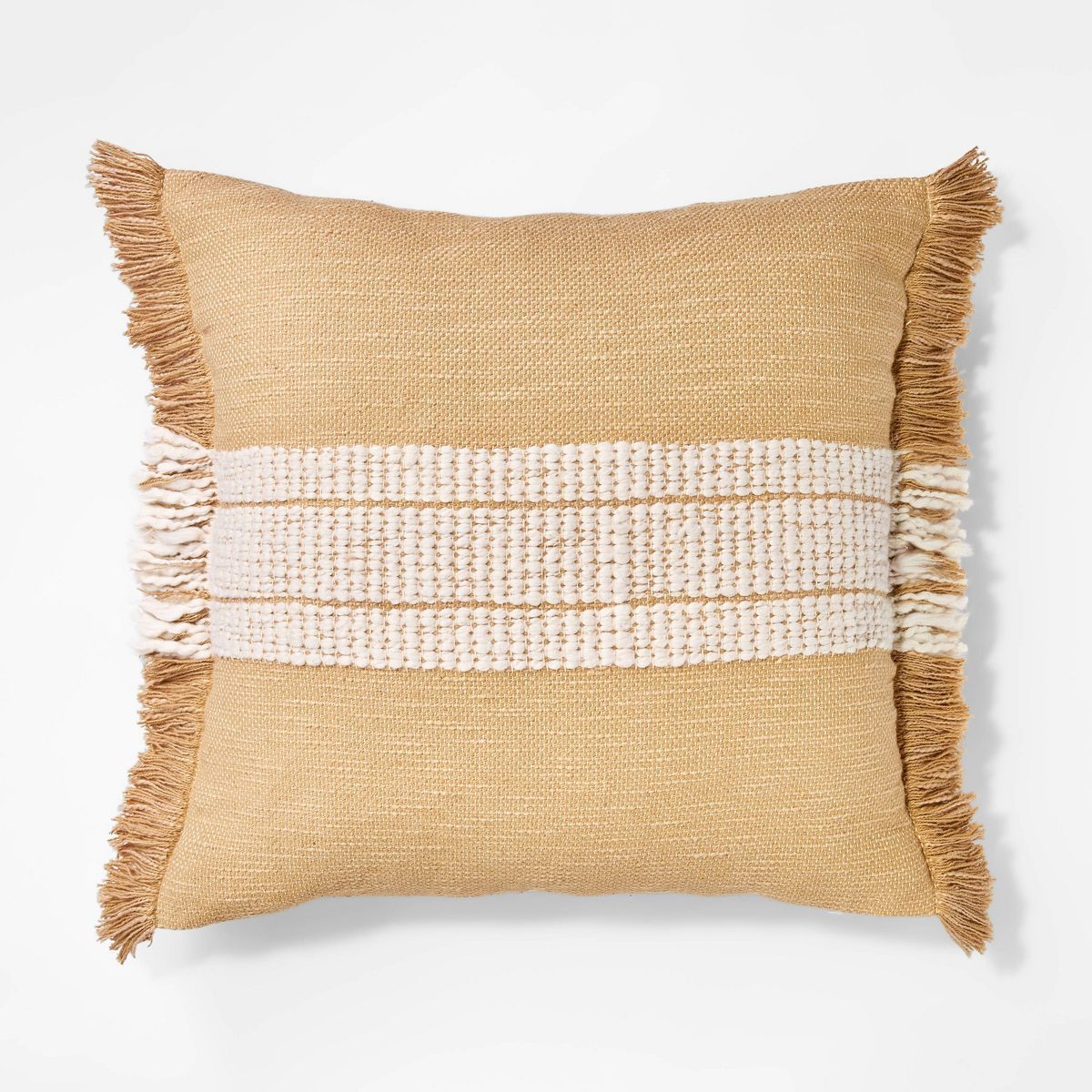 Woven Striped Square Throw Pillow Neutral/Cream - Threshold™ designed with Studio McGee | Target