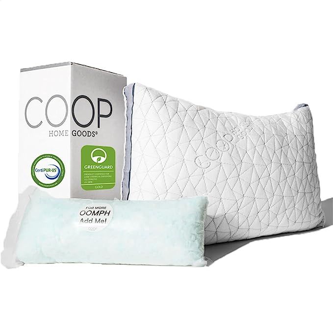 Coop Home Goods Eden Pillow Queen Size Bed Pillow for Sleeping - Medium Soft Memory Foam Pillows ... | Amazon (US)
