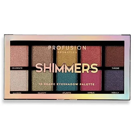 Profusion Cosmetics 10 Shade Eyeshadow Palette Richly Pigmented Neutral & Pop Shades with Blendable and Long-Lasting Formula Shimmers | Walmart (US)