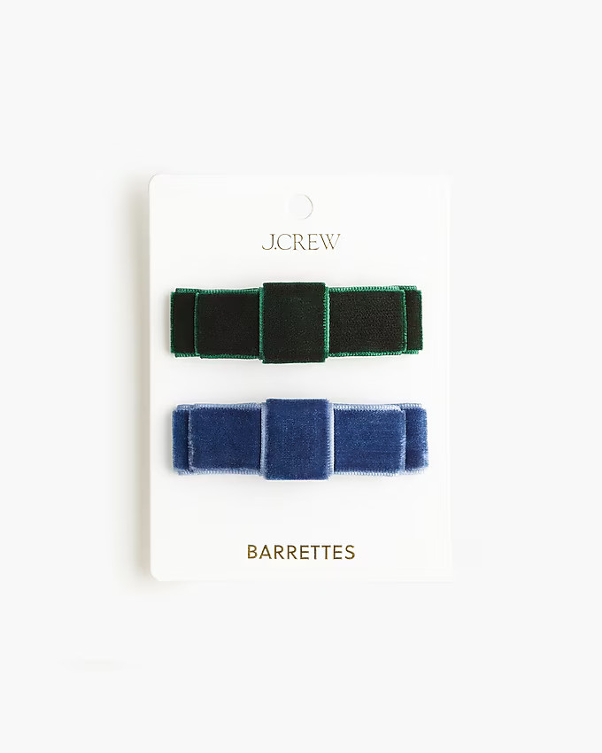 Velvet bow barrettes set-of-two | J.Crew Factory