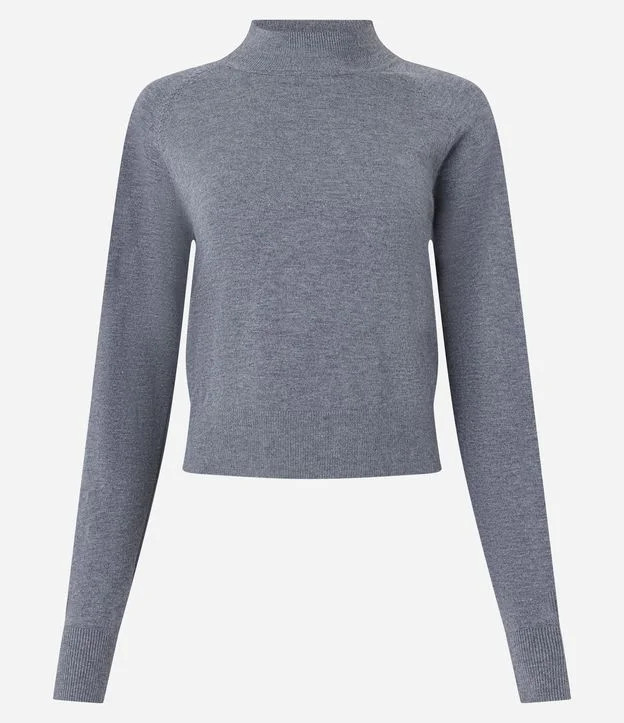 Blusa em Tricô com Gola Alta e Textura Canelada Cinza | Renner (BR)