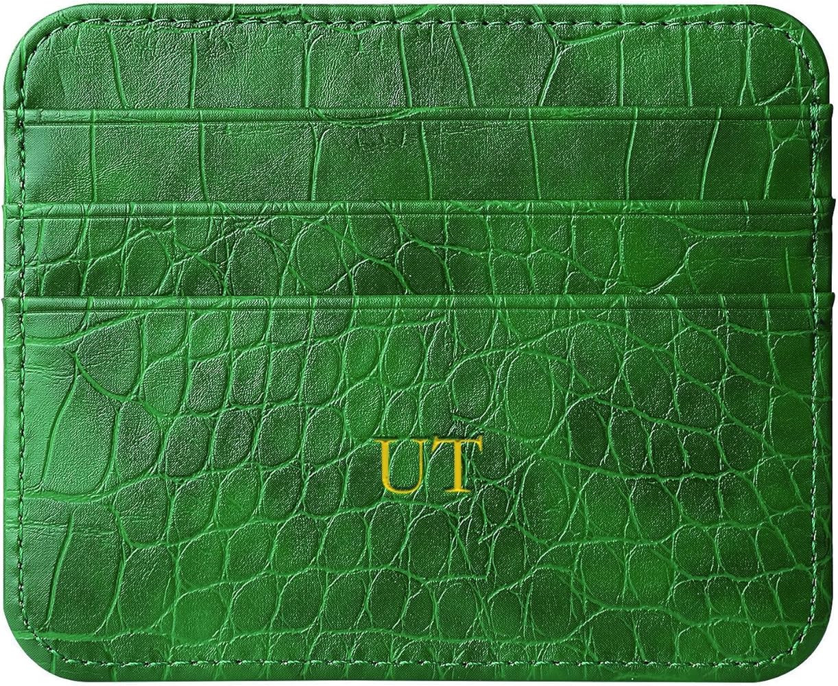 Personalized Gold Silver Initial letters Credit Card Holder Wallet for Men, Custom Name Card hold... | Amazon (US)