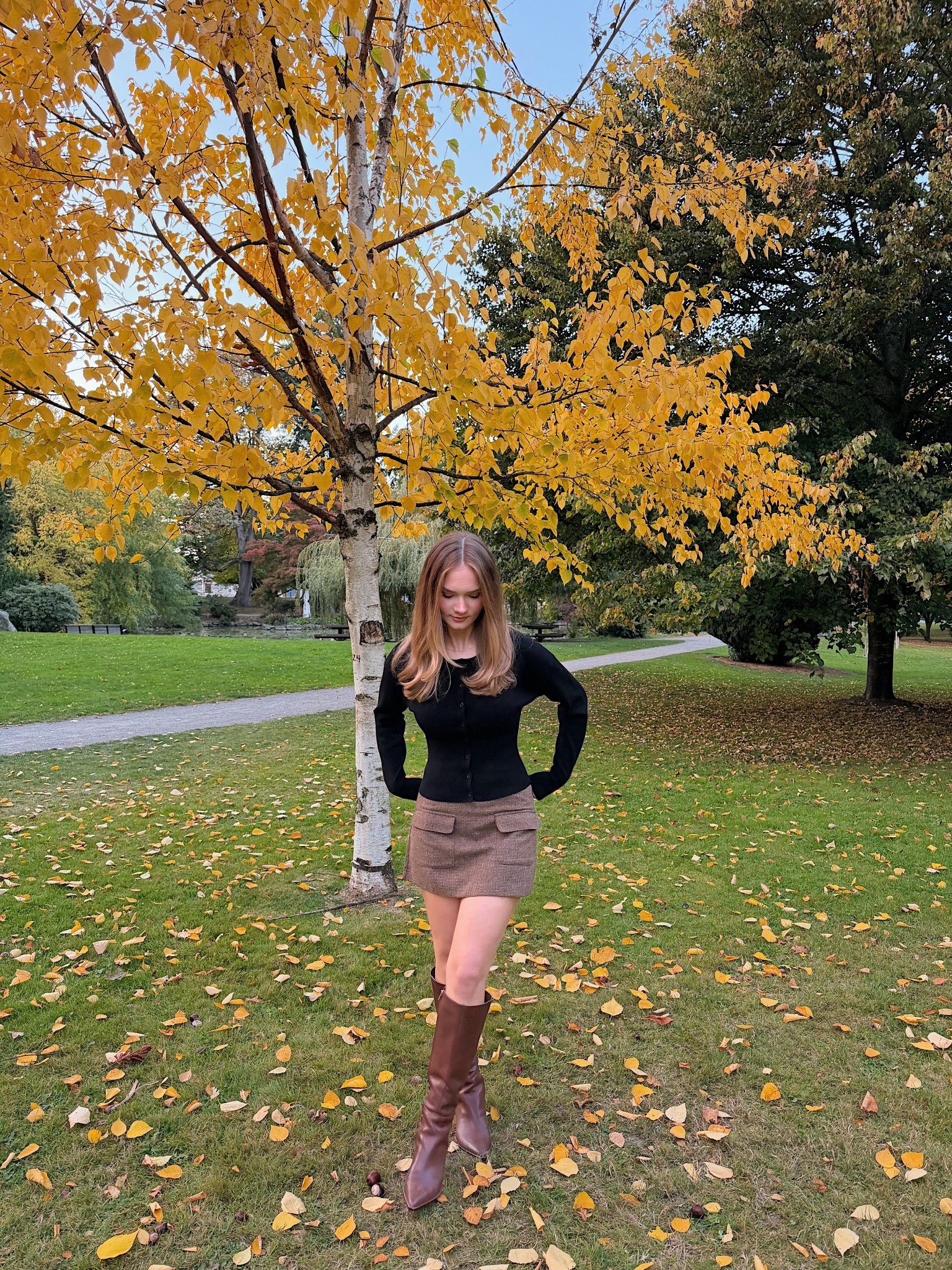 Wearing size small in cardigan, 4 in skirt 

#LTKU #LTKStyleTip #LTKSeasonal