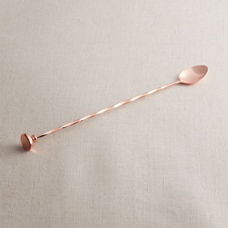 Copper Bar Spoon with Muddler + Reviews | Crate and Barrel | Crate & Barrel