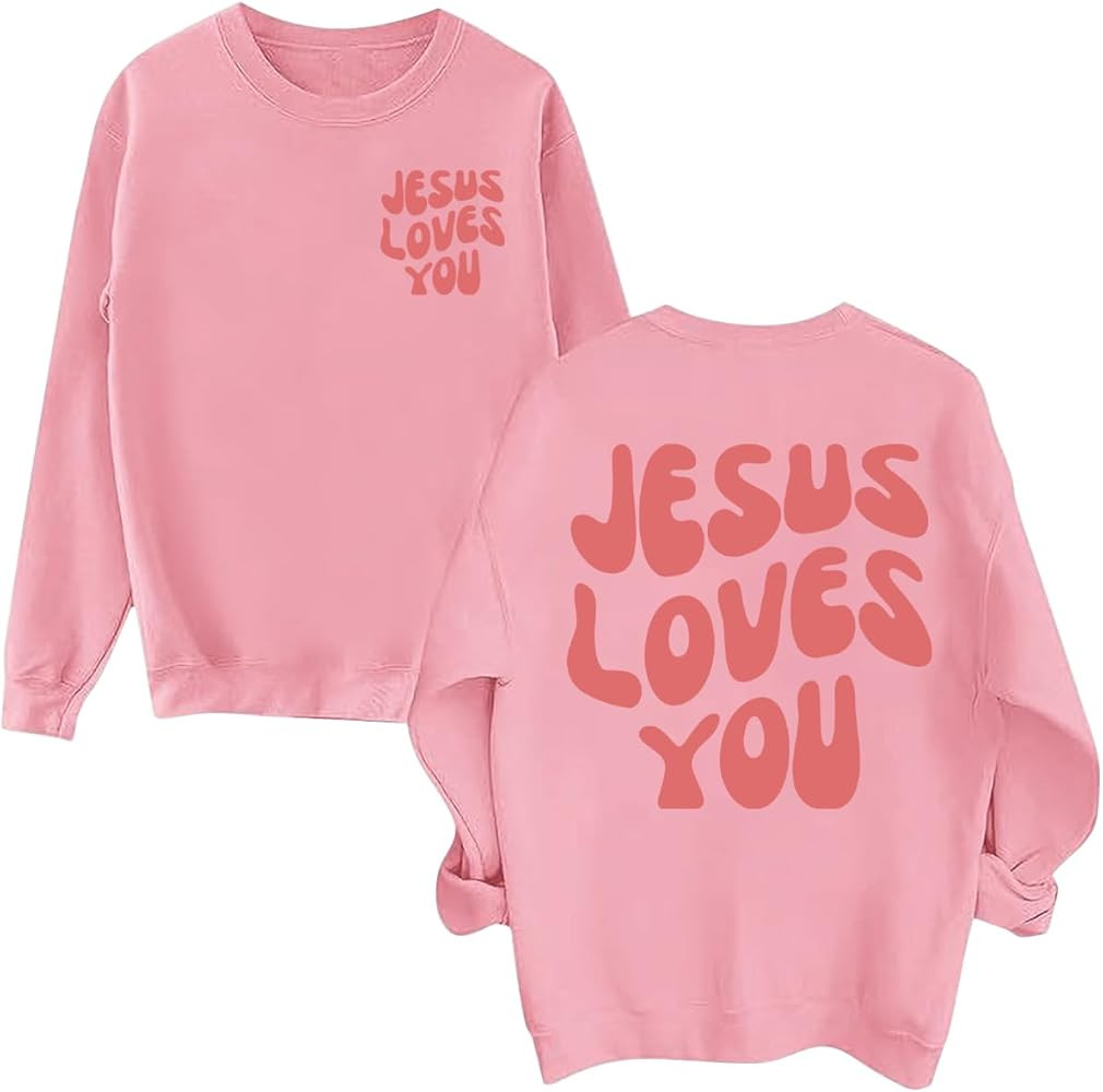 Christian Sweatshirts for Women Jesus Loves You Sweatshirt Be The Light Sweatshirt Faith Religiou... | Amazon (US)