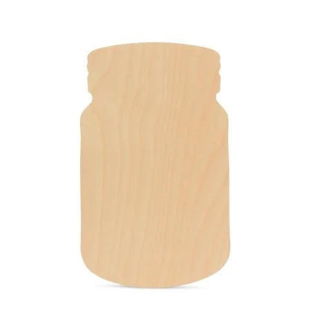 Wooden Mason Jar Cutout 12 x 7-1/4-inch Pack of 25 Wooden Door Hanger Wood Cutouts to Paint for Rust | Walmart (US)